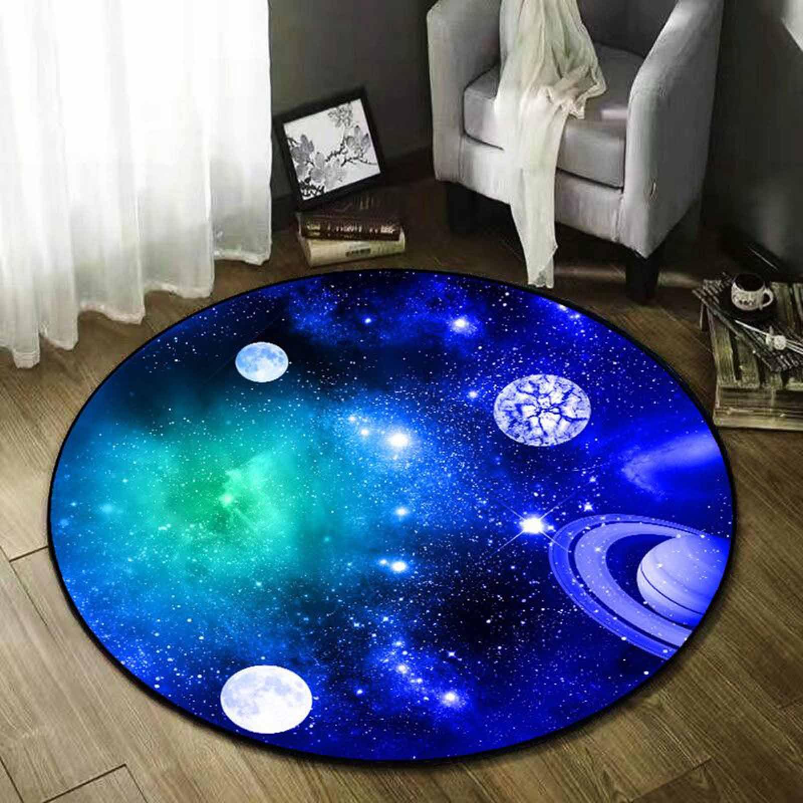 Tapis de salon cercle violet et bleu minimaliste de 80cm pour une décoration moderne de chambre