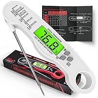 Vista 13 de Termómetro digital para carne, termómetro de comida de lectura instantánea rápida, termómetro de cocina impermeable con luz de fondo y función