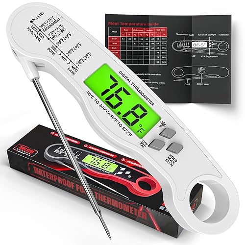 Miniatura 14 de AWLKIM® Paquete de 3 Termómetros de Carne para Cocinar - 1 Paquete Termómetro Digital de Lectura Instantánea para Alimentos y 2 Paquetes de Paquete