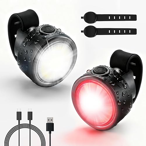 Bike Lights, Rechargeable Bicycle Lights Set Super Bright, IPX6 Waterproof Bike Lights for Night RidingCycling Safety, Front and Back Taillight