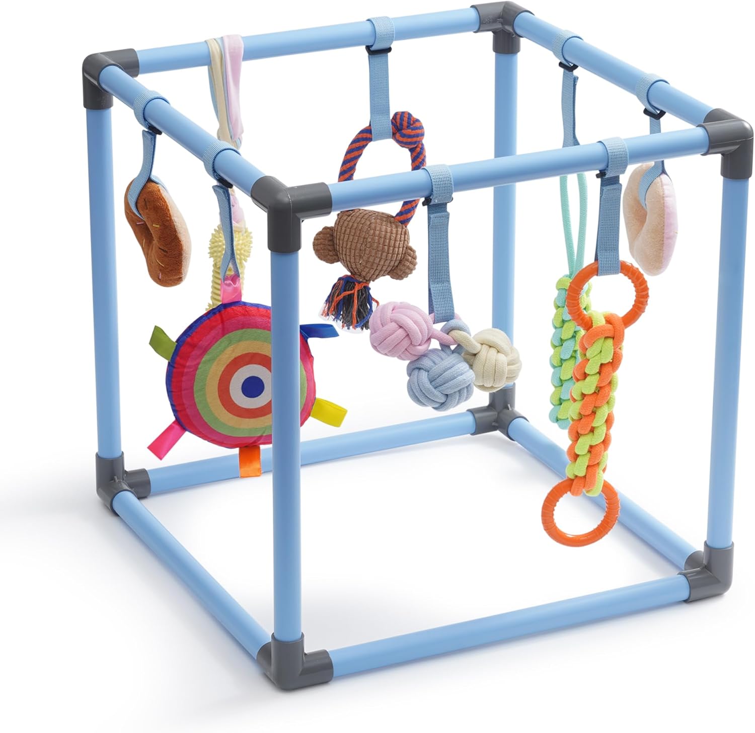 Nocciola Dog Toy Bundle of Puppy Play Gym & 14 Packs Squeaky Dog Toys