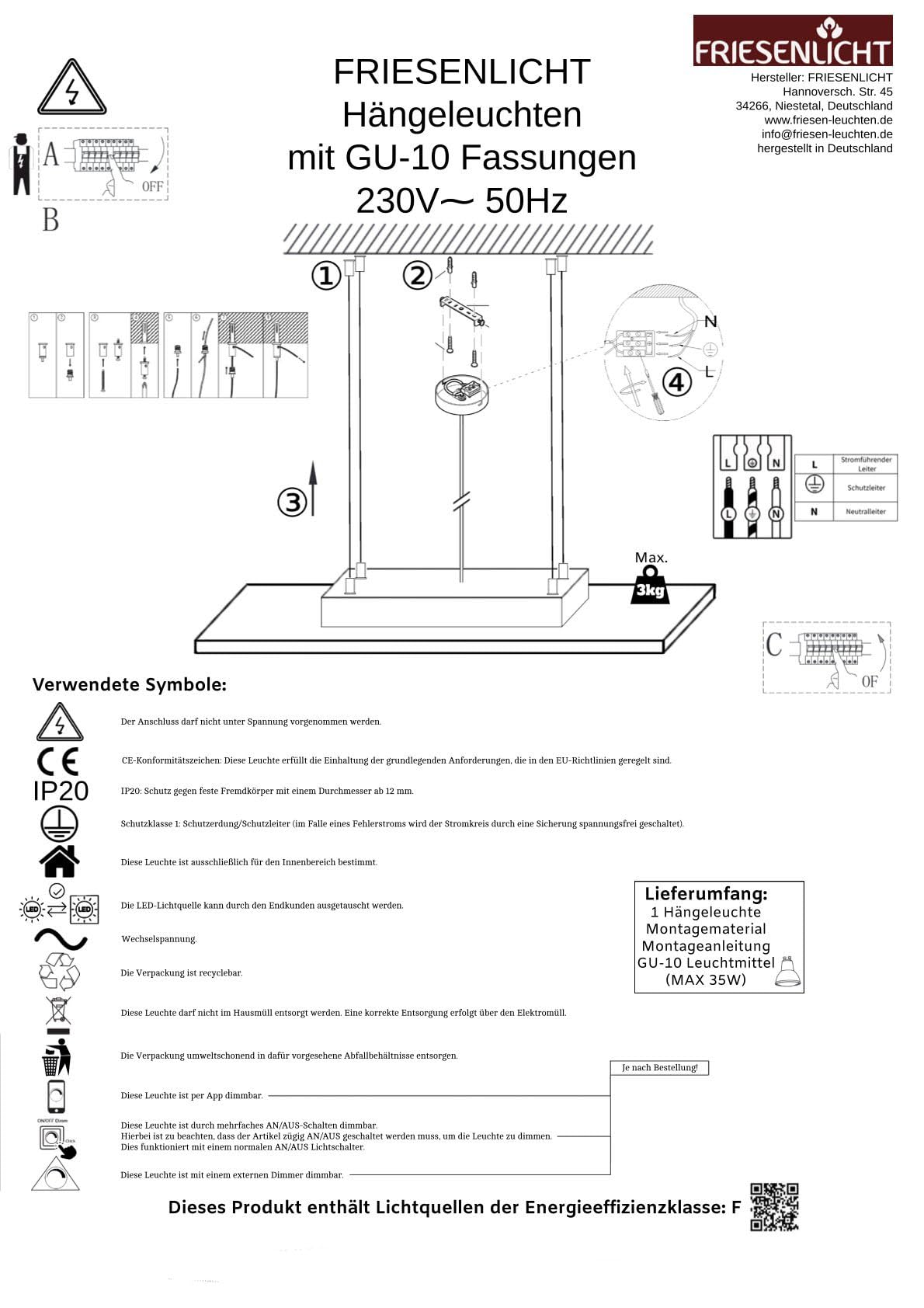 TESSA LED Esstischlampe Pendelleuchte Unikat Wildeiche Holz Hängelampe mit Baumkante Hängeleuchte Dimmbar ohne Dimmer Led Austauschbar Eiche geölt Massiv mit Baumkante (100 cm /4 Spots)