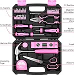 Pink Tool Kit: DEKOPRO Pink Tool Kit: Tool Set for Women Ladies, Home Tool Kit Set, DIY & Tools, Tool Kits for Home, Hand Tool Kits for Women, 42 Pieces