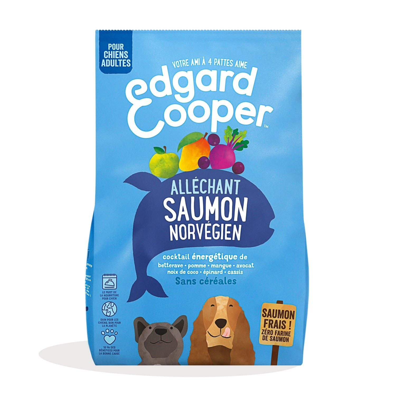 Générique Edgar & Cooper - Croquettes sans Céréales Au Saumon, Nutrition Premium pour Chien Adulte, Sac 1kg - Lot De 2