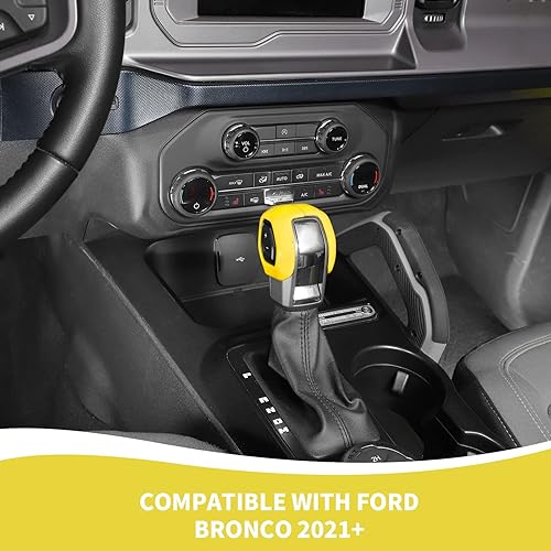 Miniatura 3 de Cubierta de la perilla de la palanca de cambios compatible con accesorios interiores Ford Bronco 2021-2023, color azul