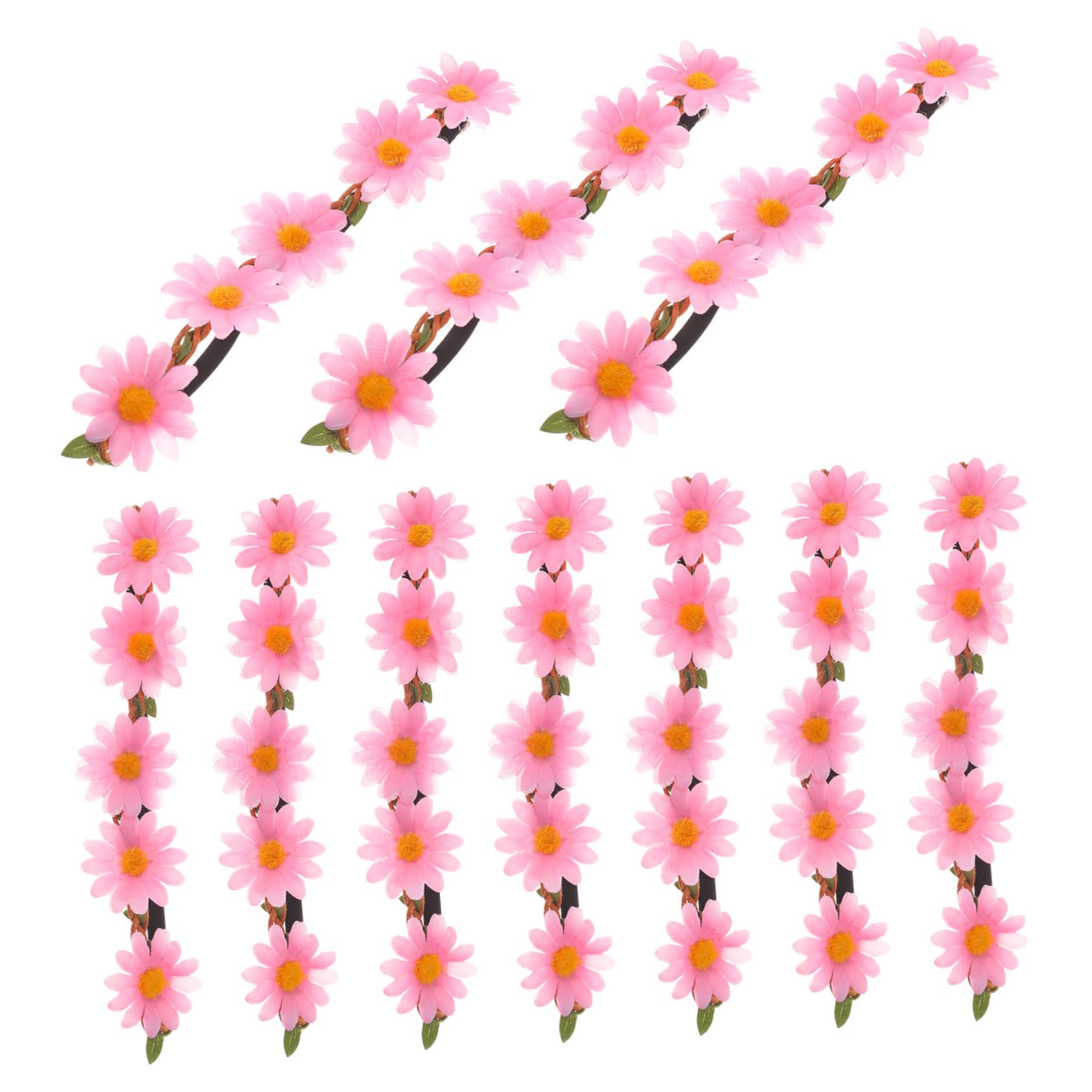 Healeved 20piezas Guirnalda De Flores Artificiales Para Cabello De Margaritas Ajustables Para Mujeres Accesorio Para Bodas Fiestas y Festivales