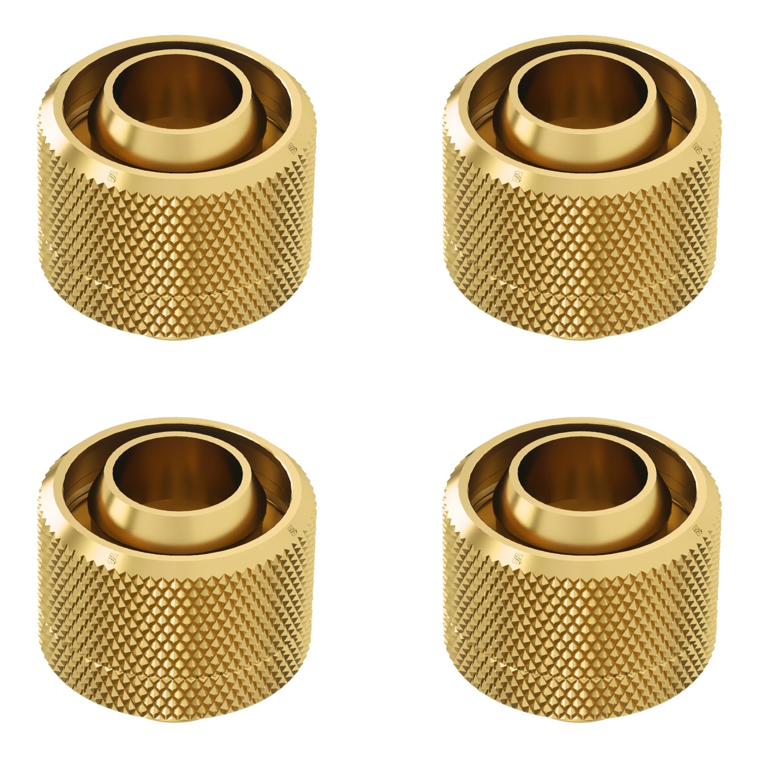 Barrow 4-Pack G1/4" Thread Compression Fittings for 1/2" ID, 3/4" OD Soft Tubing – Use for 13/19mm (ID/OD) Soft Tube, Soft Pipe Connector with Sealed O-Ring for PC Water Cooling Systems, Black