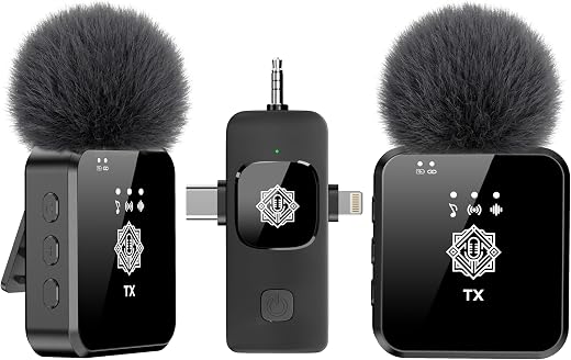 DIGIMORE 3 in 1 Wireless Lapel Mic with ANC | 100Ft Range | 10Hrs Playback | KTV Reverb/Mute Functions | Plug n Play with 