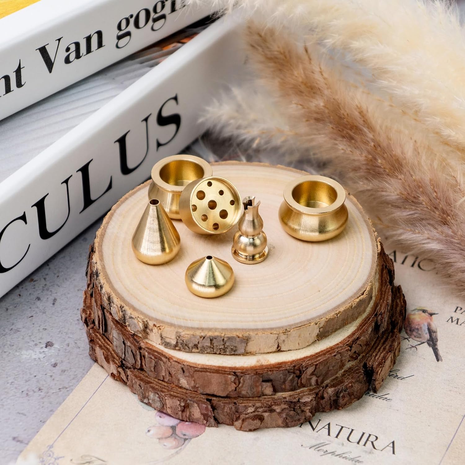 6PCS Gold Incense Holder, Incense Holder for Stick