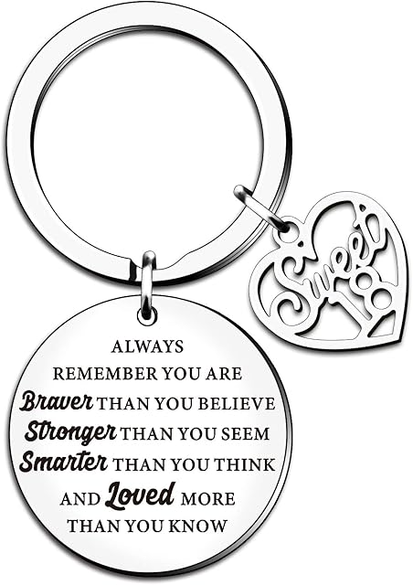 HULALA Inspirational Keyring Sweet 13th 16th 18th 21st 30th 40th 50th 60th Birthday Gifts for Women Girls Lovely Keychain Presents for Her (18th)