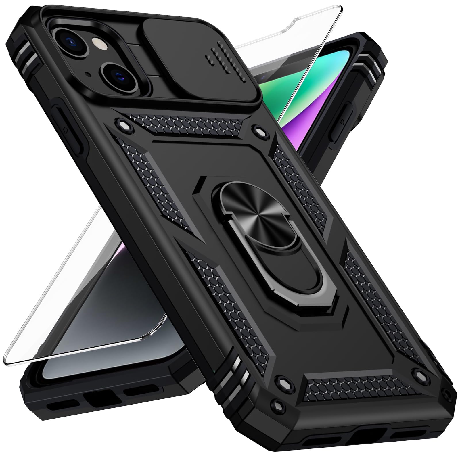 Vinve IPhone 13 Pro Case With Slide Lens Cover - Military Grade Protection & Magnetic Kickstand
