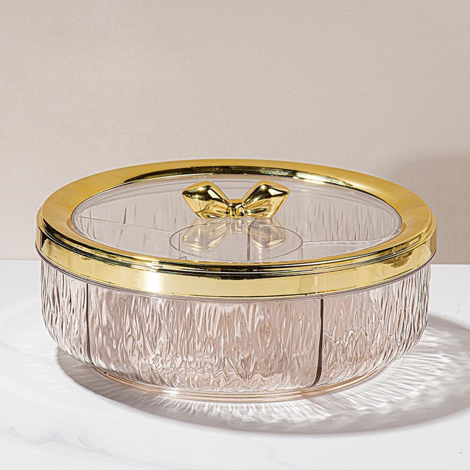 Servierplatte für Speisen, Trockenfrüchte, drehbare Bonboniere, Snackplatte für Hochzeitsfeiern, Goldener Bogen