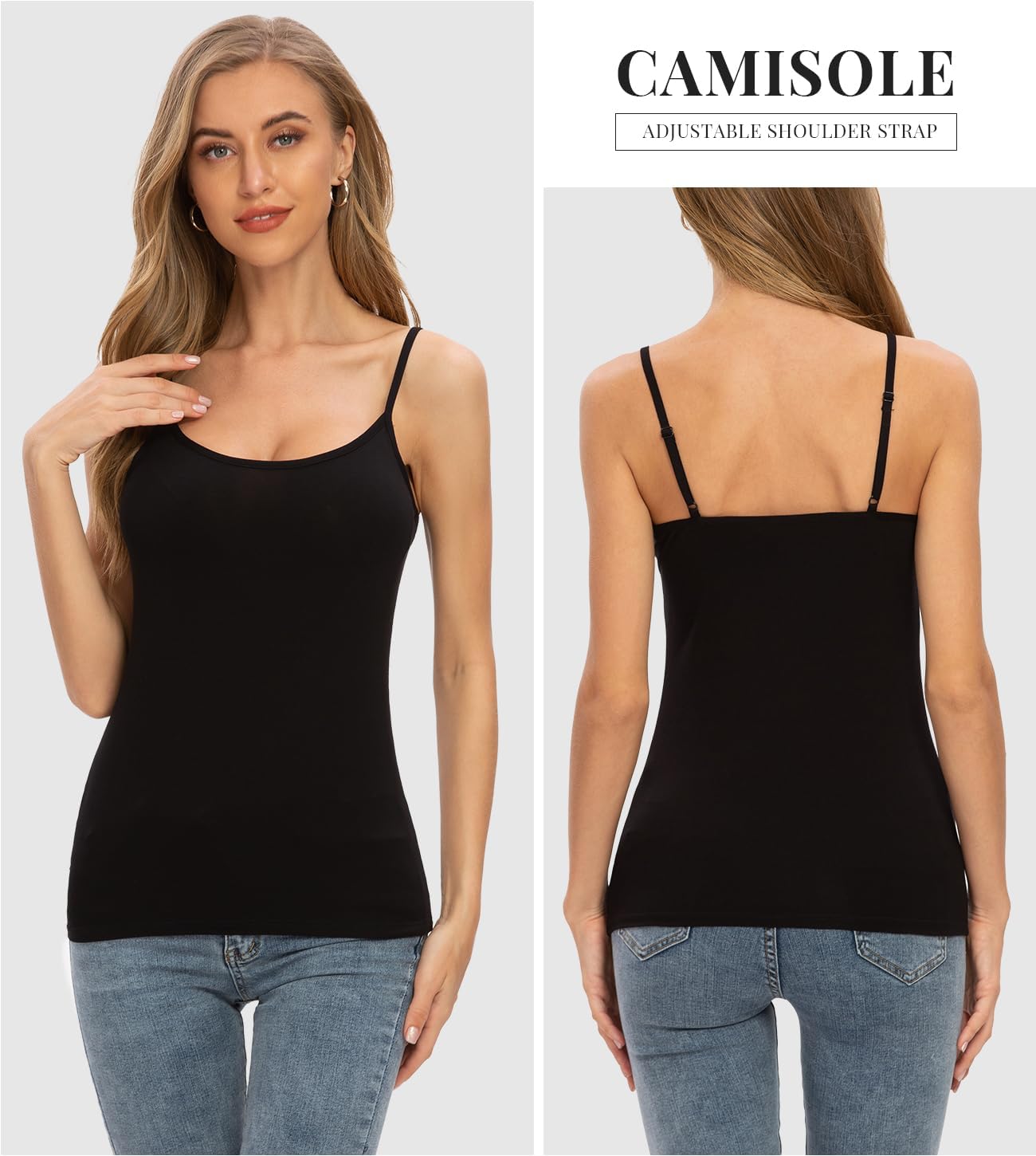 Rosyline 4 Piece Women Camisole Basic Undershirt Adjustable Spaghetti Strap Tank Top - Image 2