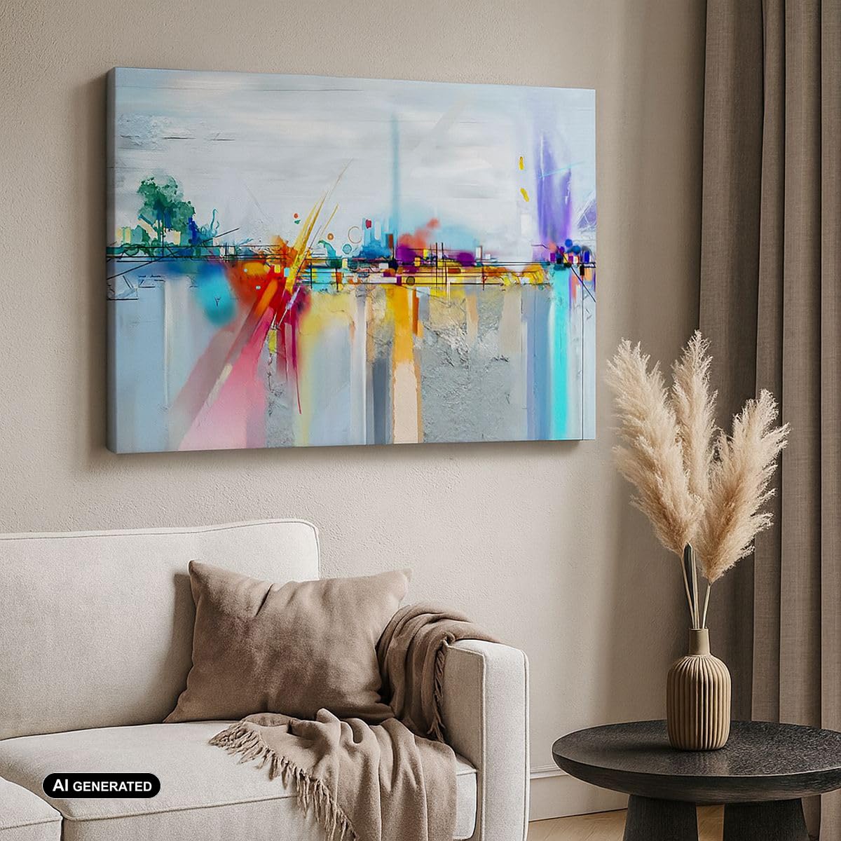 ARTTOR Lienzo Decorativo 120x80cm Moderno Horizontal Abstracto Arte - 4028 | Abstracción Moderno Cuadro sobre Lienzo Grande Arte mural Decoración del Hogar Salón Dormitorio Oficina Cuadros de Pared