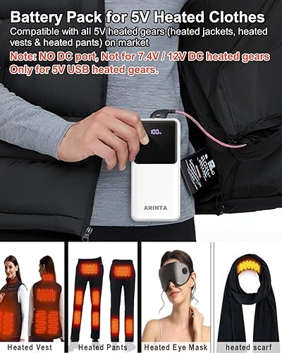 Miniatura 2 de Cargador portátil Power Bank de 10000 mAh PD 22.5 W, batería delgada con pantalla LED y entradasalida USB-C, compatible con iPhone 16 15 14 13 12,