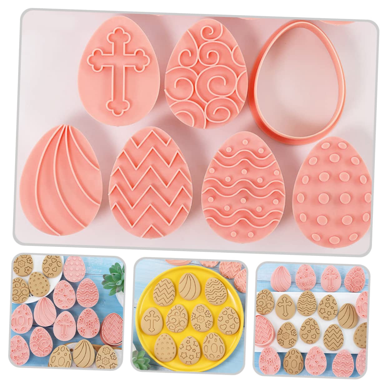 YARNOW 50piezas Cortadores De Galletas De Pascua Forma De Huevo Para Repostería y Diy Molde De Resistente Para Galletas Infantiles y Manualidades De Cocina