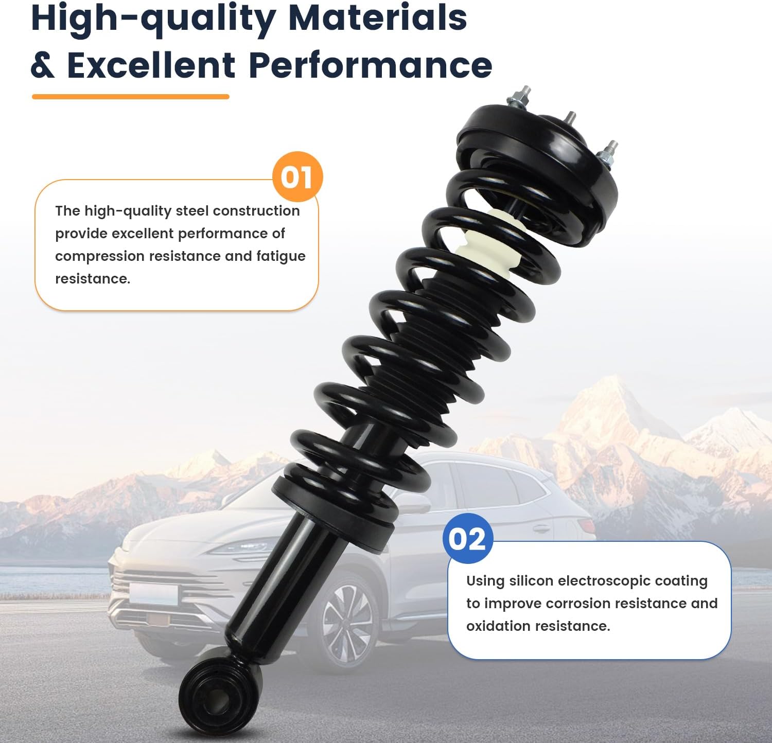 2PCs Front Struts w/Coil Spring Assembly for 2009-2013 Ford F150 4WD 171141 (2009-2013)