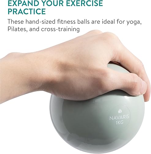Miniatura 2 de Navaris Pelotas tonificantes de pilates – Pelotas pequeñas con peso para ejercicio – Juego de bolas de peso de pilates pliométricas para