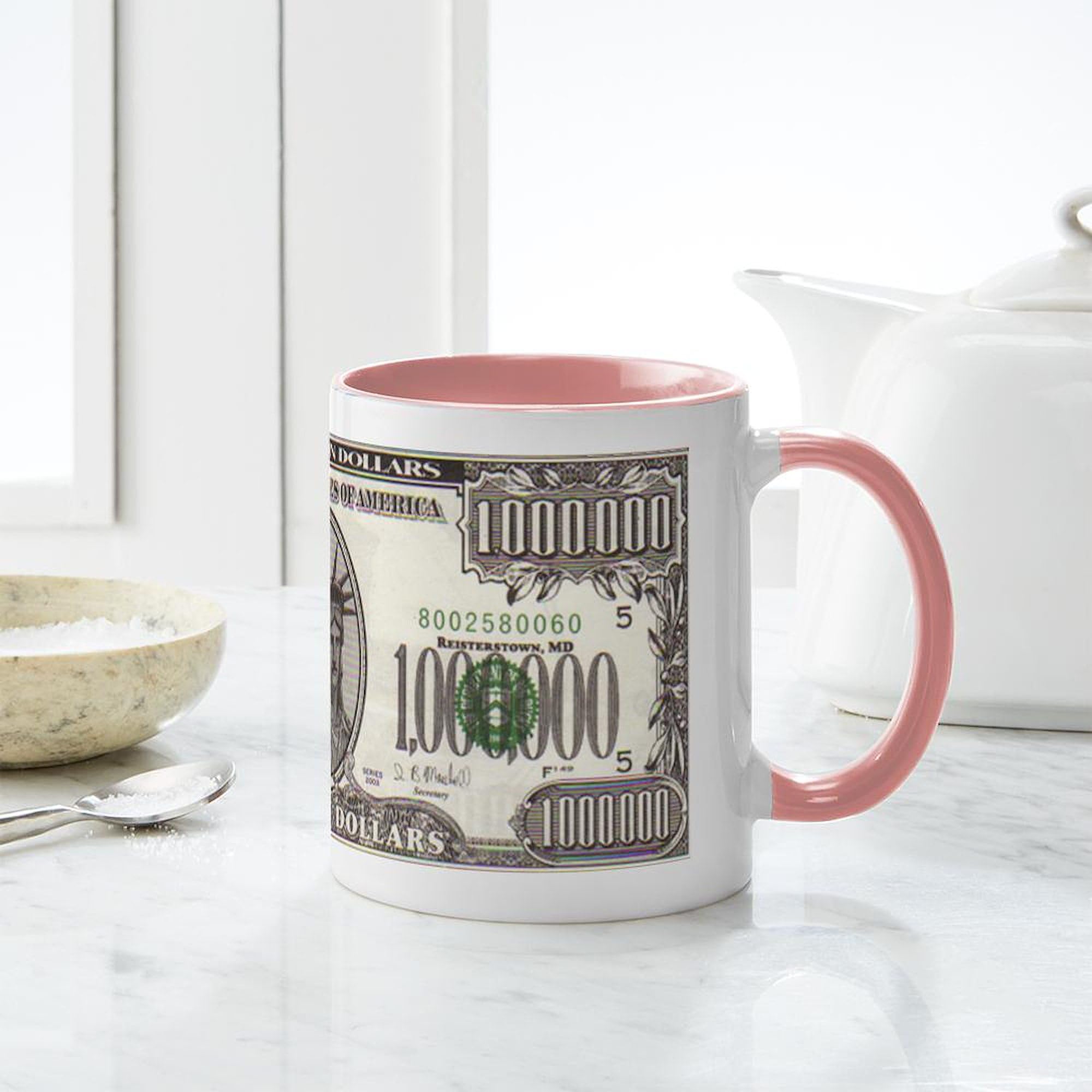 Amazon.com | CafePress Million Dollar Mug 11 oz (325 ml) Ceramic Coffee Mug:  Coffee Cups & Mugs