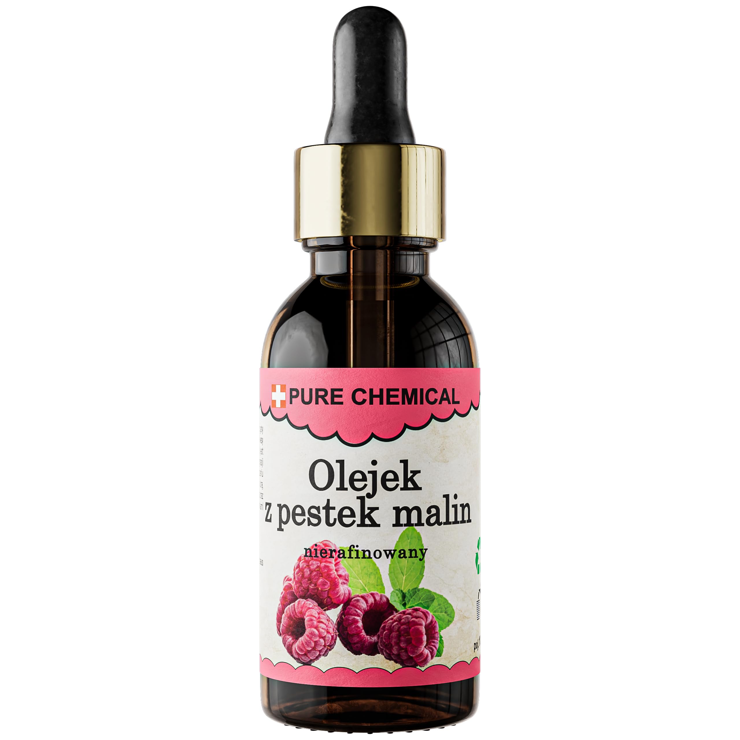 PURE CHEMICAL - Organiczny Olej z Nasion Malin 30ml - Tłoczony na zimno - 100% Czysty Olej z Nasion Malin - Nierafinowany - Naturalna Pielęgnacja Skóry - Włosów (30ml)