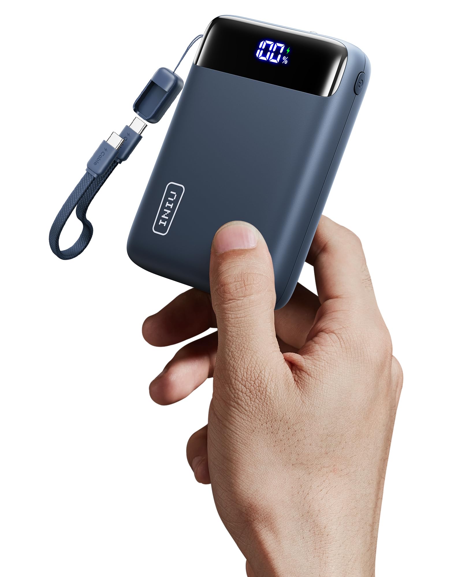 INIU Smallest 20000mAh Power Bank, 22.5W PD Fast Charging Portable Charger with USB-C Cable, Flight-Safe Battery Pack for Travel & Students Dorm & Vacation for iPhone Samsung iPad, mini Size, Blue