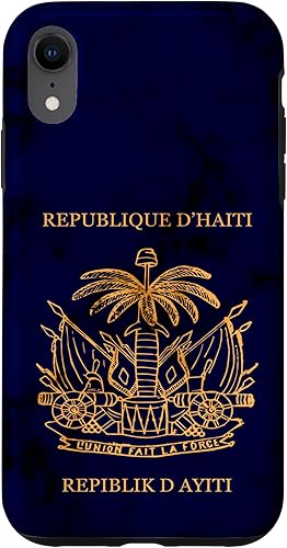 Vista 64 de iPhone 13 Pro Haití, haitiano, pasaporte de Haití, bandera de Haití. Funda