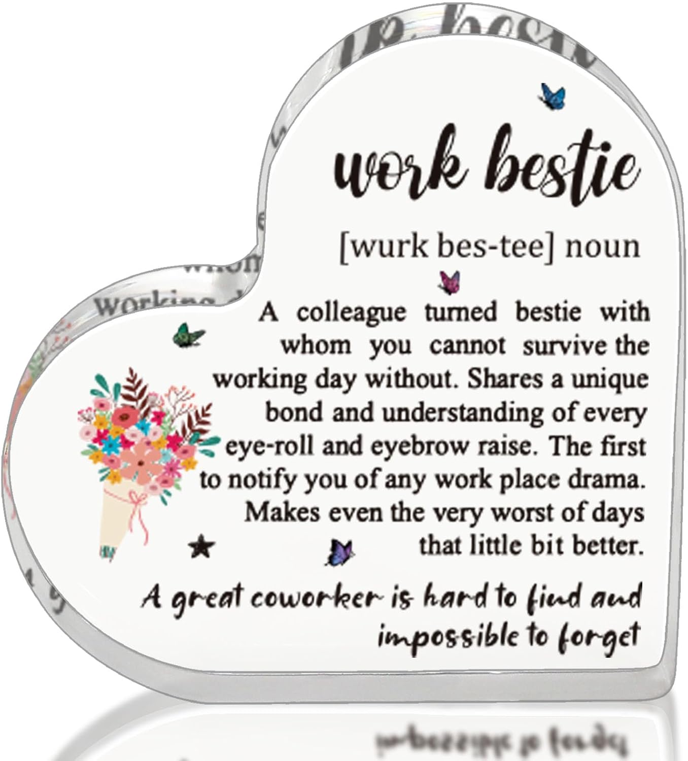 Work Bestie Valentines Day Gifts for Women Coworker Friends, From Coworkers to Friends Gift for Birthday Retirement Farewell Thanksgiving Day Mothers Day, Funny Work Bestie Definition Signs for Favorite Friend At Work