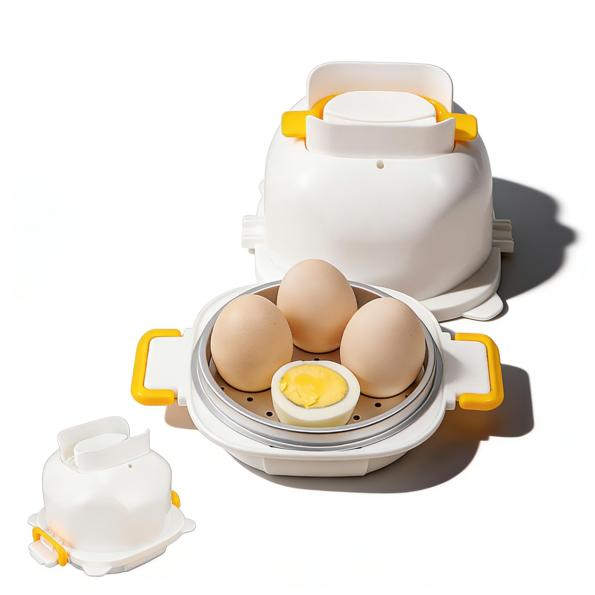 Cocedor De Huevos Para Microondas, Cocina 4 Huevos Rápidamente, Vaporera De Huevos, Vaporera Con Cortador De Huevos, Calentador De Huevos De Pollo Para Cocina, Oficina Y Hogar