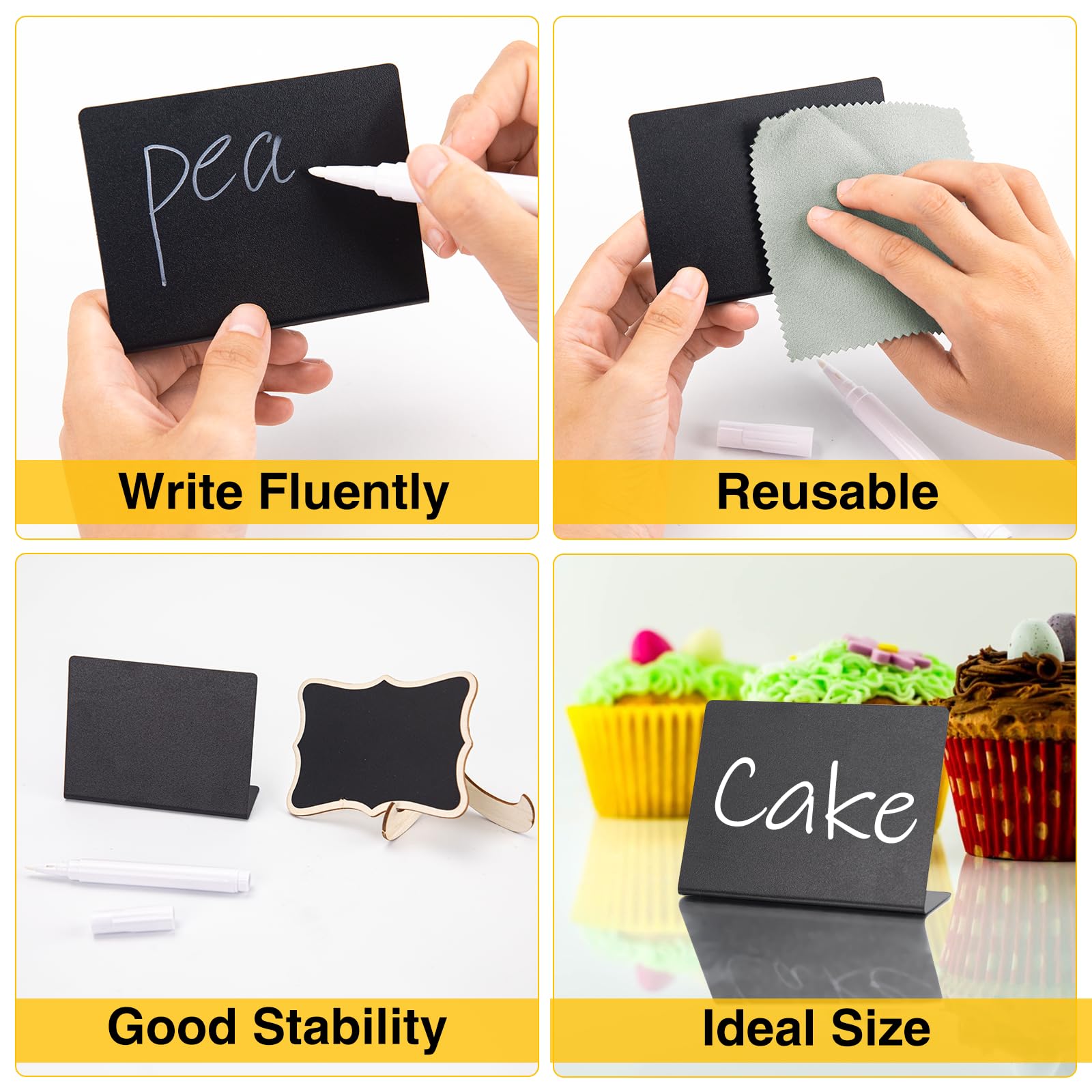 Snapklik.com : 10 Pcs PVC Mini Chalkboard Signs, 3