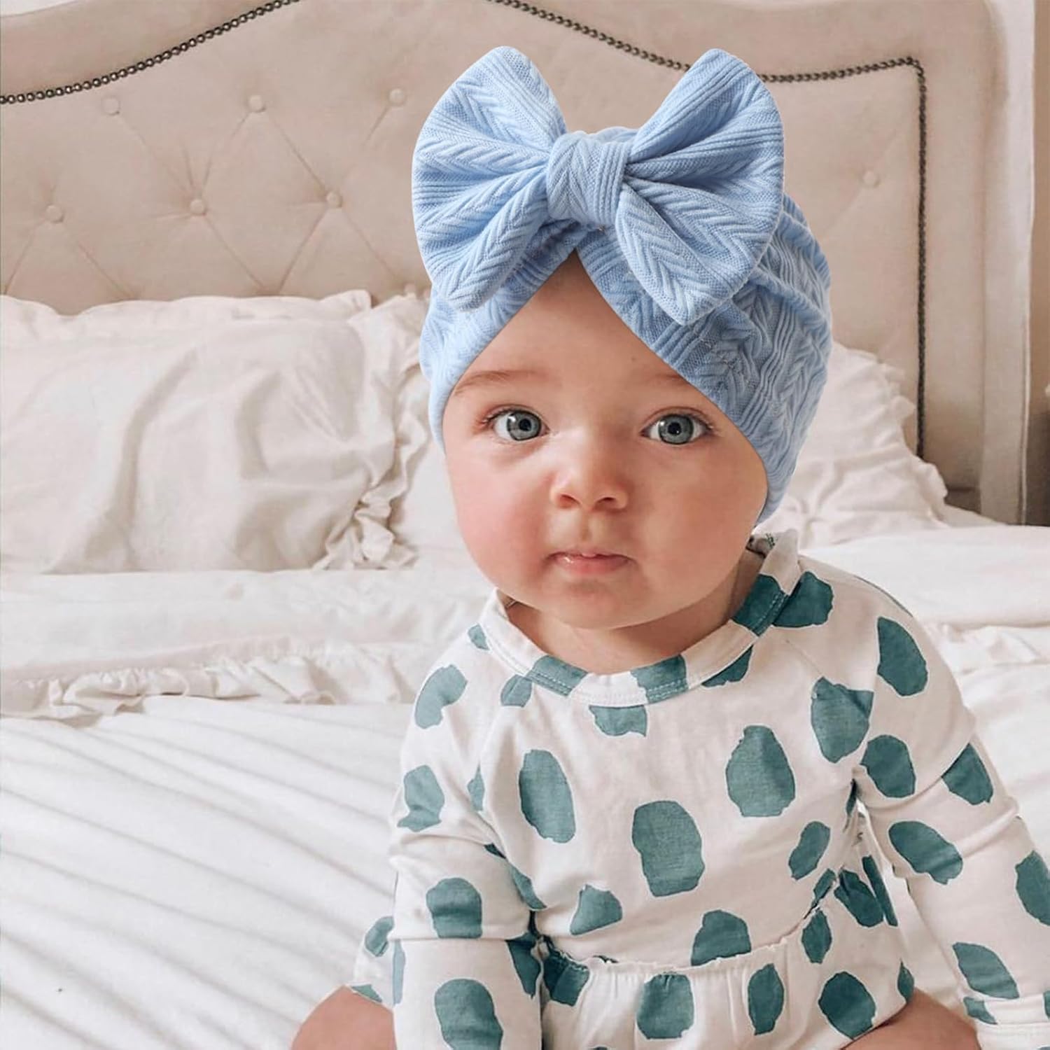 Newborn Baby Girl Hats with Bow Toddler Infant Beanie Cap Newborn Hospital Hats for Baby Girl Kid 0-12 Months - Image 7