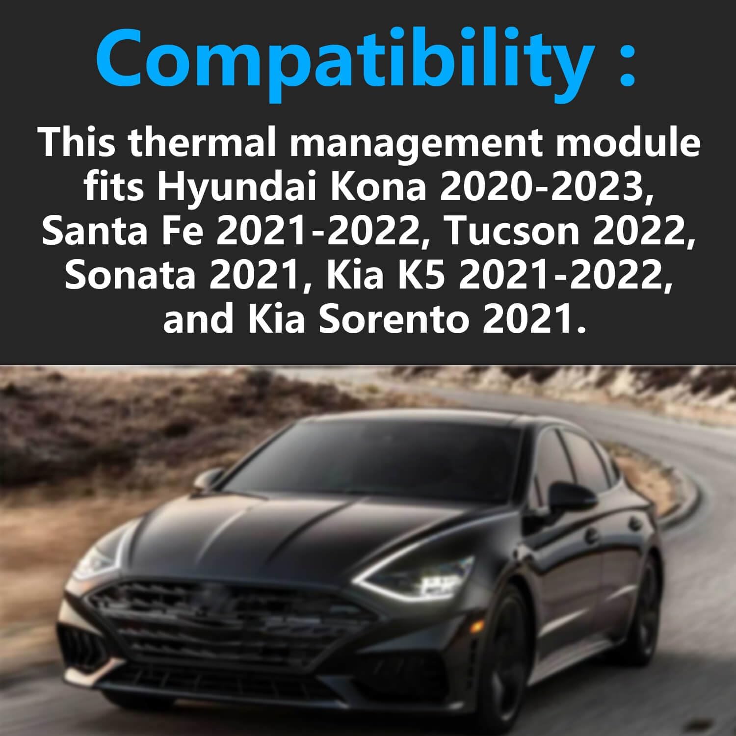 Thermal Management Module 25600-2M810 256002M810 Compatible with Hyundai Kona 2020-2022 Santa Fe 2021-2022 Tucson 2022 Sonata 2021 Kia K5 2021-2022 Sorento 2021 Engine Thermostat Replacement
