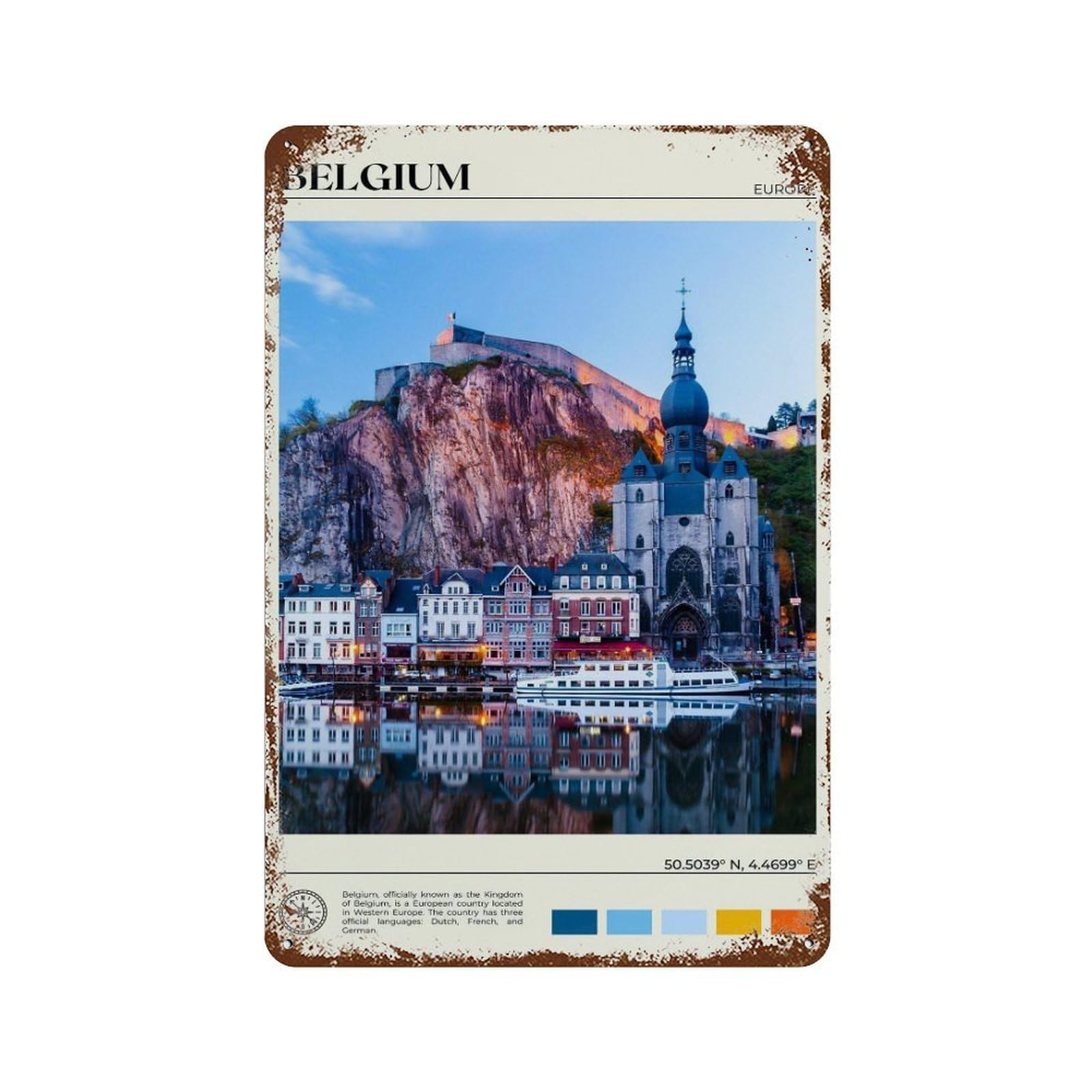 xiaoxiaoshen Real Photo Belgium Decor Europe Wall Decor Art Metal Tin Poster Modern Home Decor Art Home Bar Shop Decorations Vintage Sign 30x20cm