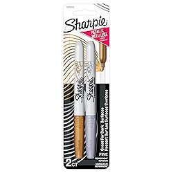 Sharpie Metallic Fine Point Permanent Marker, Assorted Colors, 2-Pack - 1829202
