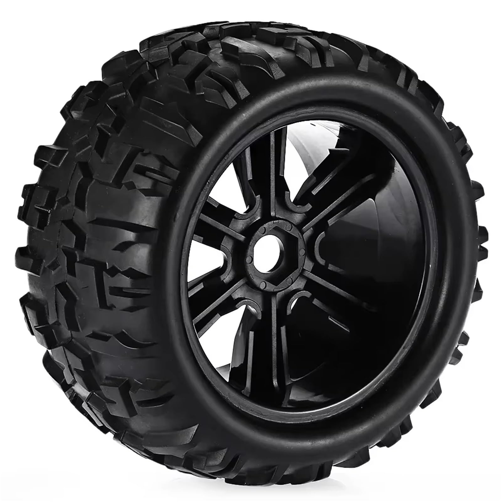 Rc Jeu De Pneus Compatible Avec Redcat Pour Team Pour Losi Pour VRX Pour HPI Pour Kyosho Pour HSP 1/8 Pour Buggy/On-Road Car 4PCS Pneus En Caoutchouc Roues En Plastique(Black