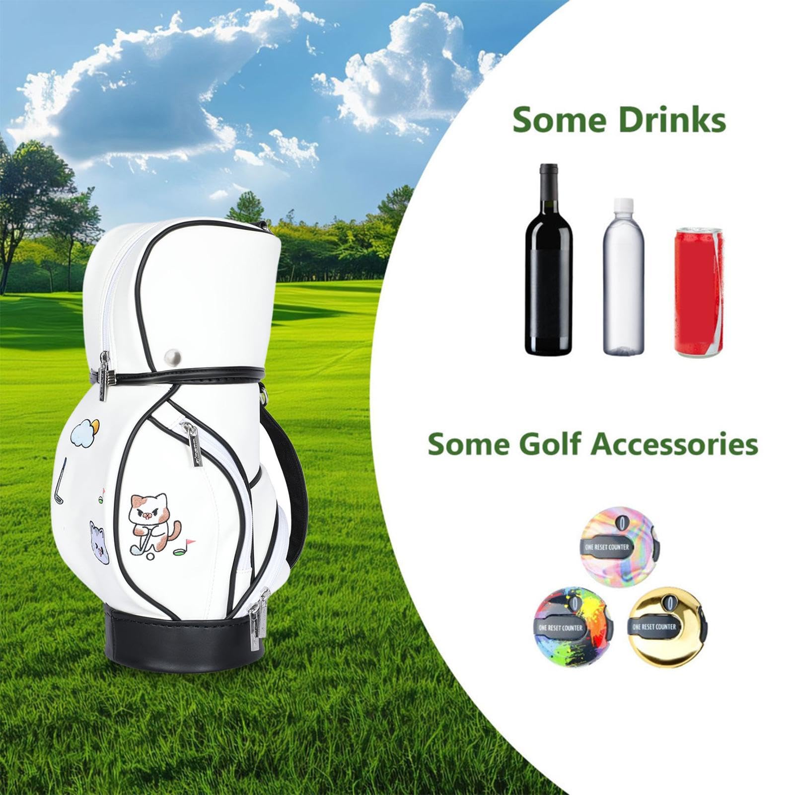 Torba golfowa dla kobiet, mały plecak golfowy do przechowywania, stylowa torba golfowa na ramię, elegancka damska torba na bagaż, kompaktowa torba golfowa dla kobiet, torba golfowa z 14-kierunkowym