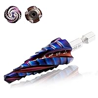 Vista 1 de Broca de cuatro espirales de cobalto para flauta (Pro), acero de alta velocidad M35, brocas de paso de vástago hexagonal de 1/4 pulgadas para metal