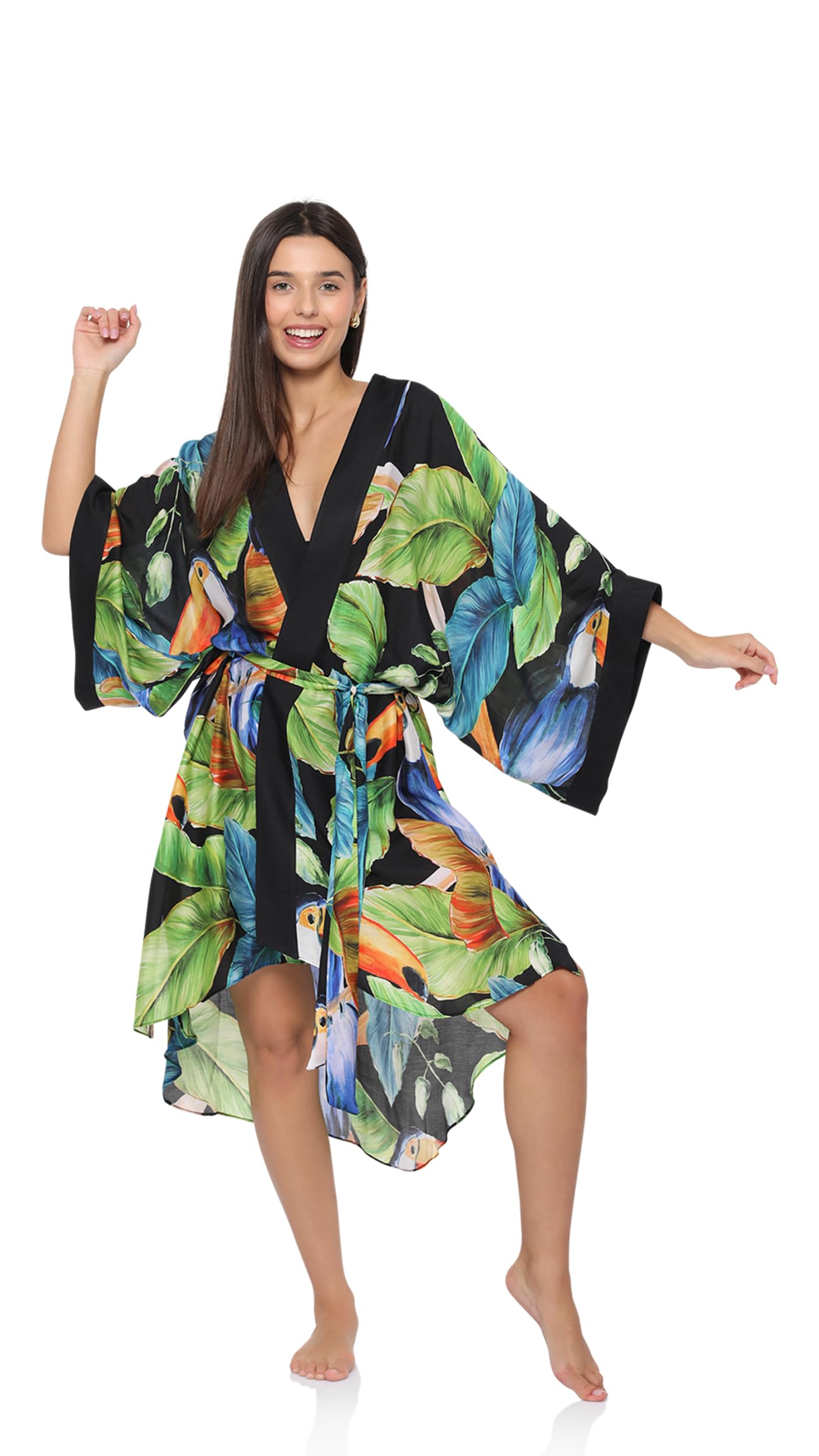 Kimono - morgenmantel RE-633 – Viskose (80%) und Seide (20%) – Eleganz – Leicht