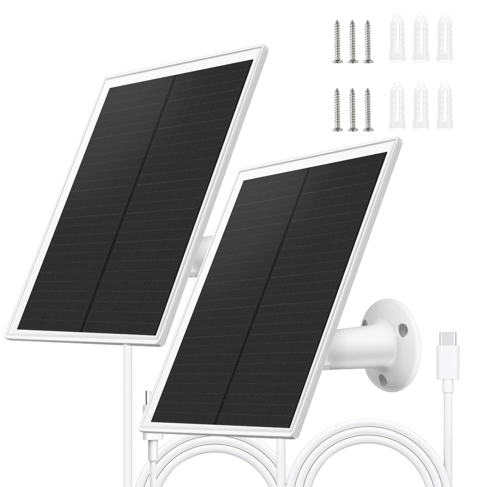 Vegena 6W Solarpanel Für Überwachungskamera - IP66 Wasserdicht Mit 3m Kabel