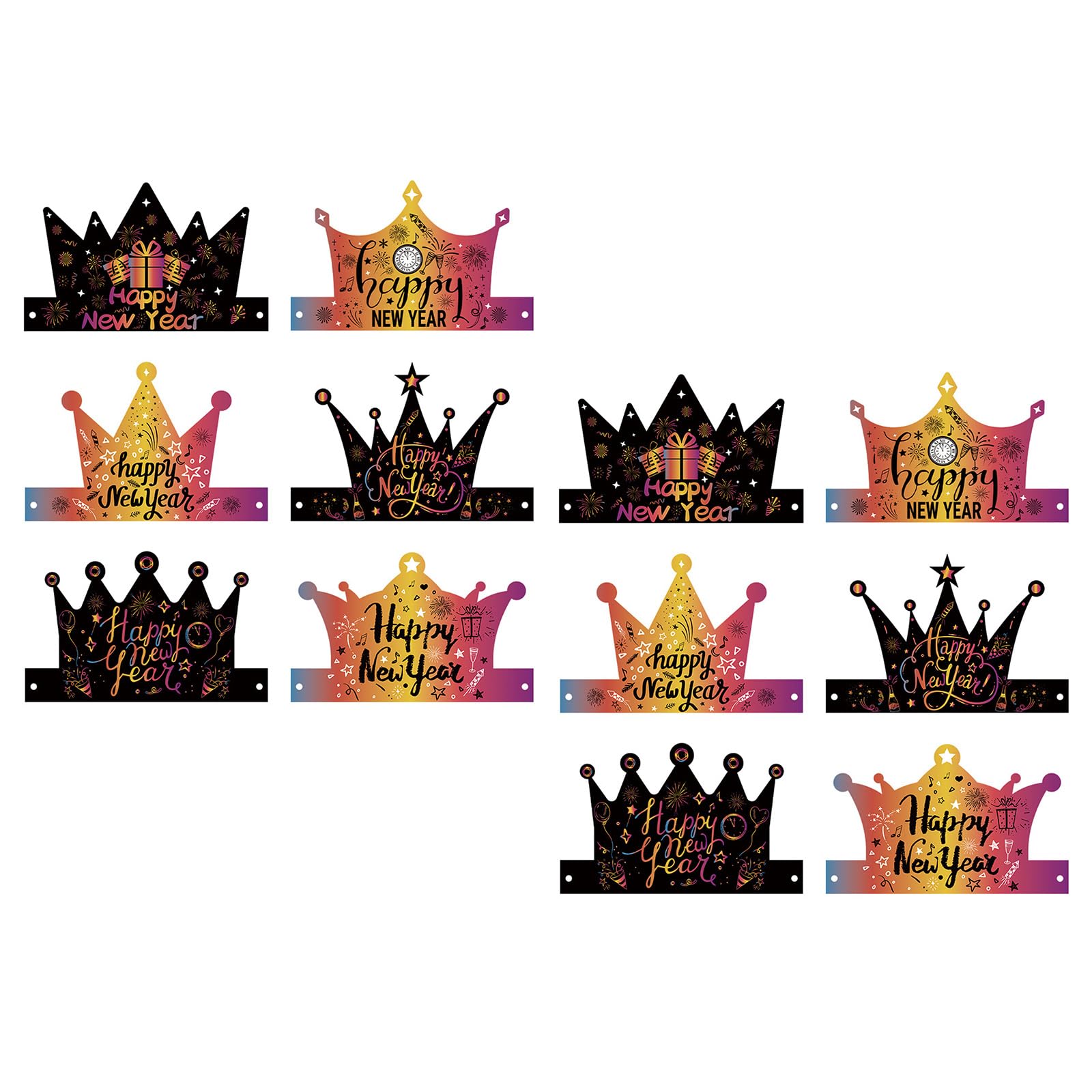 Tsophreniq 12Pieces Happy New Year Party Hat Colorful Paper Hat for New Year Party Decorations Festival Celebration Phototgraphy Celebration