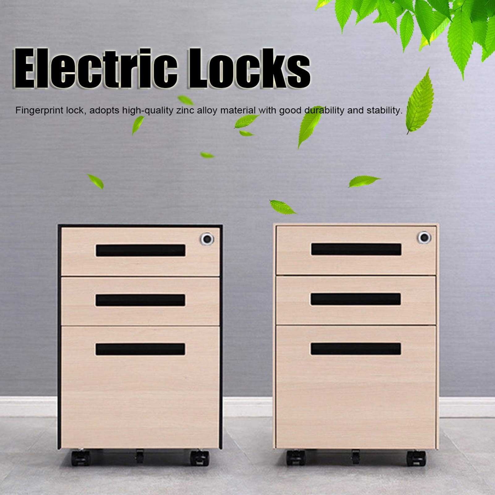 Cerradura de huella dactilar eléctrica inteligente para cajones de archivadores y muebles.