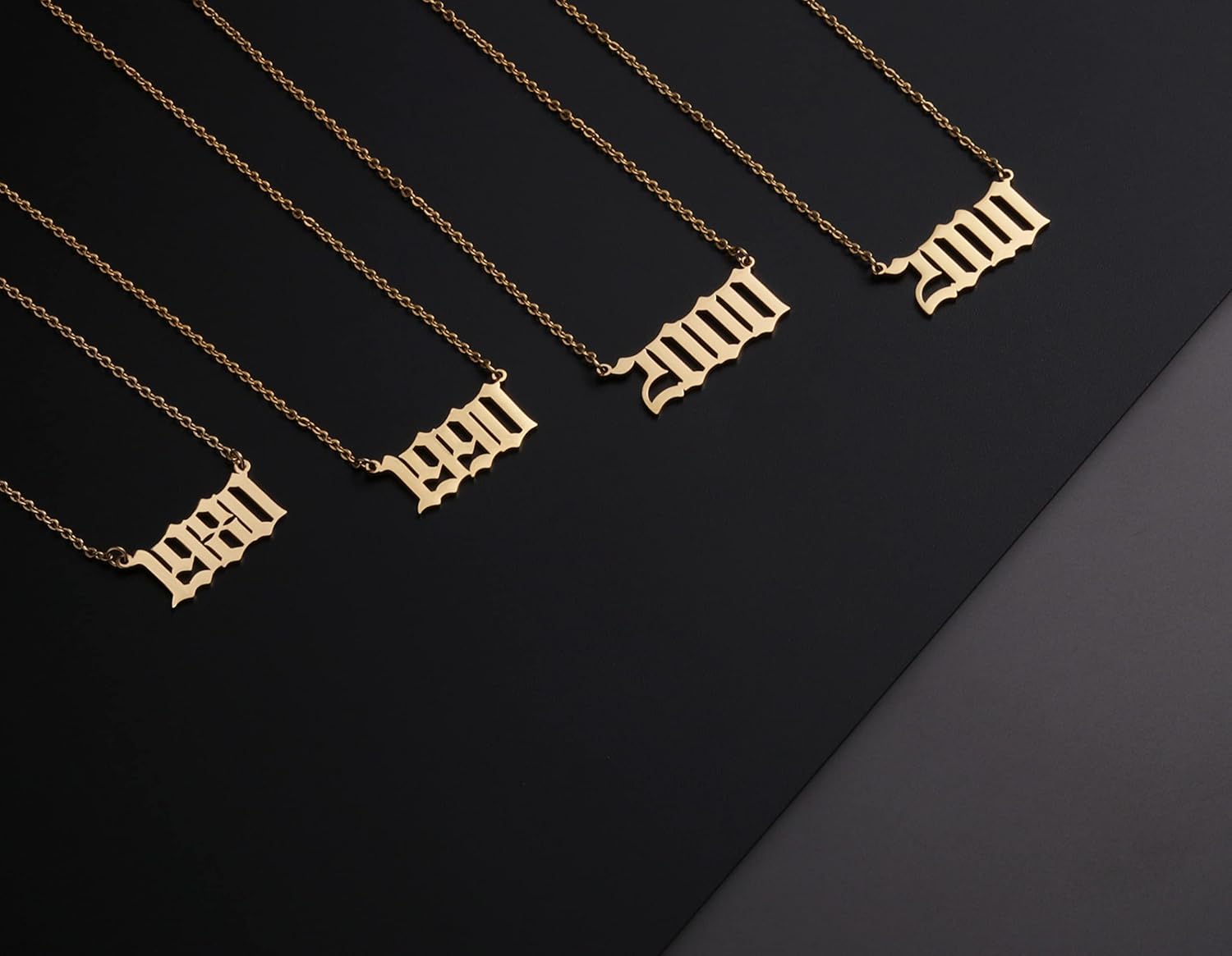 Birth Year Necklace 18K Gold Plated Birth Year Number Pendant Necklace Stainless Steel Birthday Year Necklace for Women,1970-2024 - Image 5