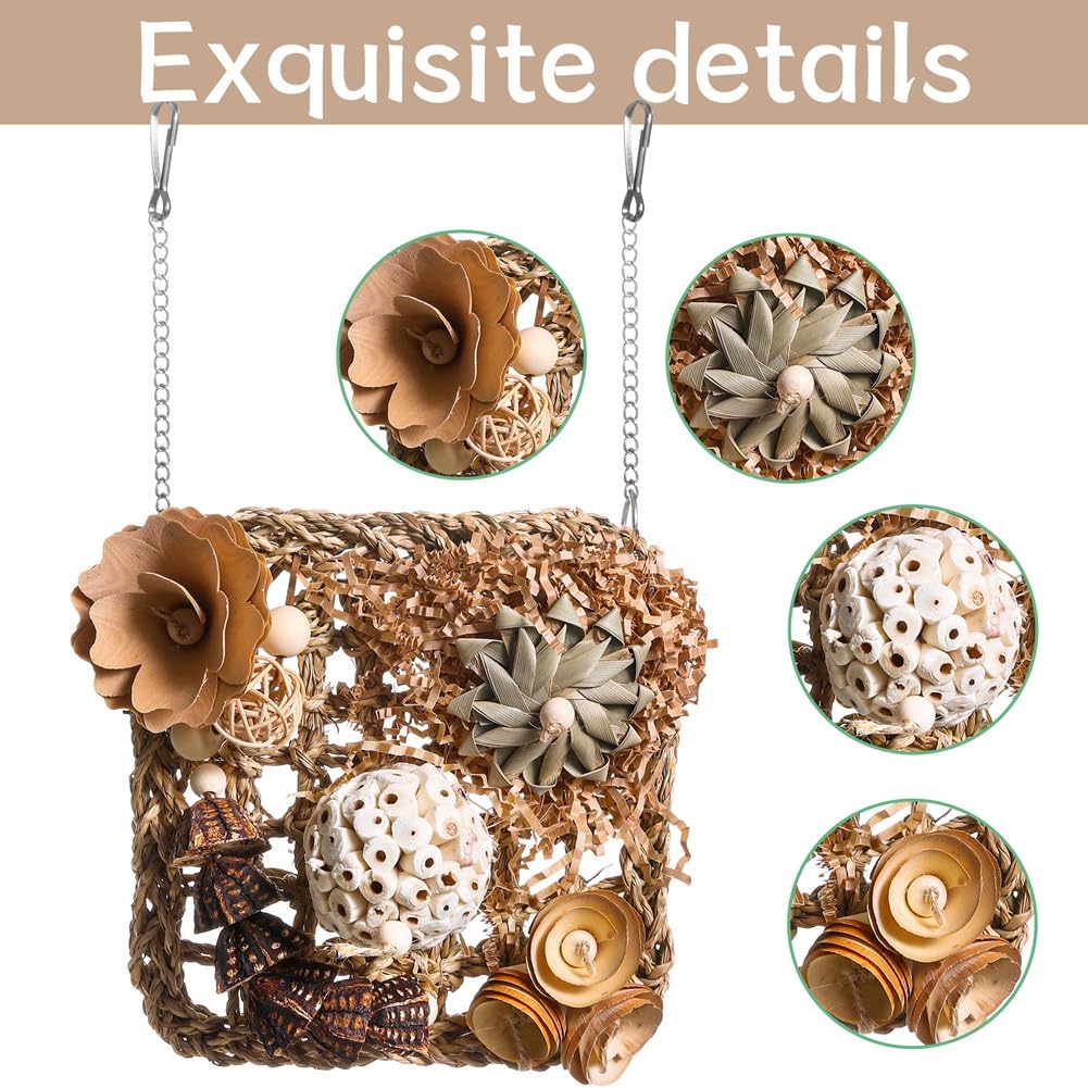 Tapis De Jeu Et Mur D'escalade En Herbe Naturelle Pour Perruches, Calopsittes Et Petits Oiseaux – Stimule L'instinct Naturel