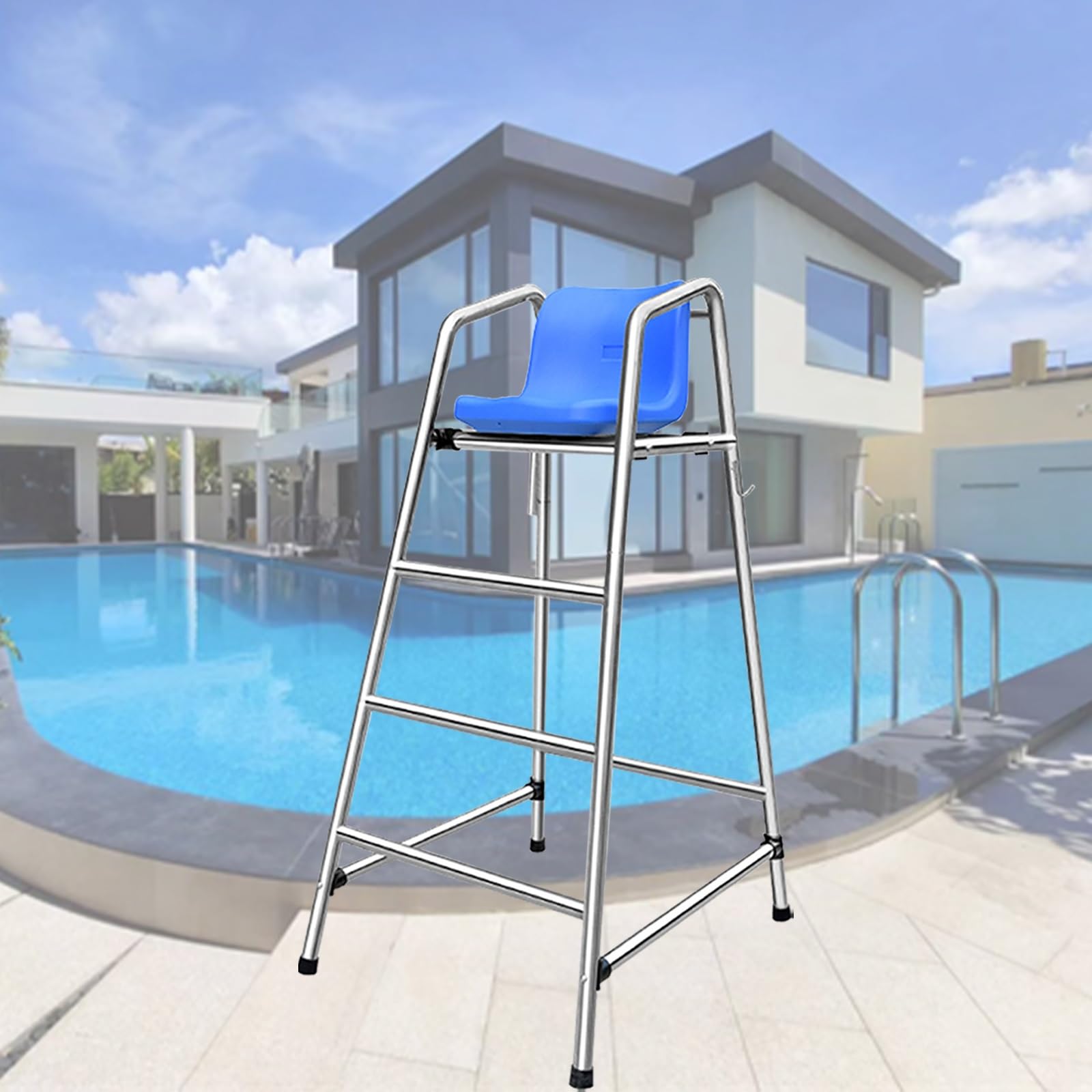 Chaise de sauvetage réglable en hauteur pour piscine et plage, équipement de sauvetage durable pour la sécurité et la surveillance