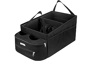 FUNNy elf Collapsible Car Organizer with Partitions and Storage Space for Food Delivery Accessories