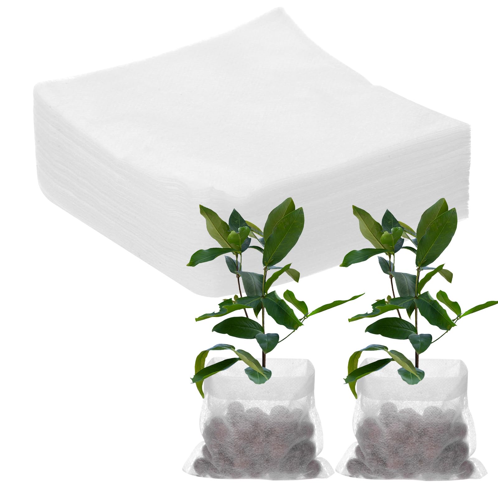 M METERXITY 400-Pack Nursery Growing Bags, 4.3" x 4.3" Non-Woven Plant Nursery Bags