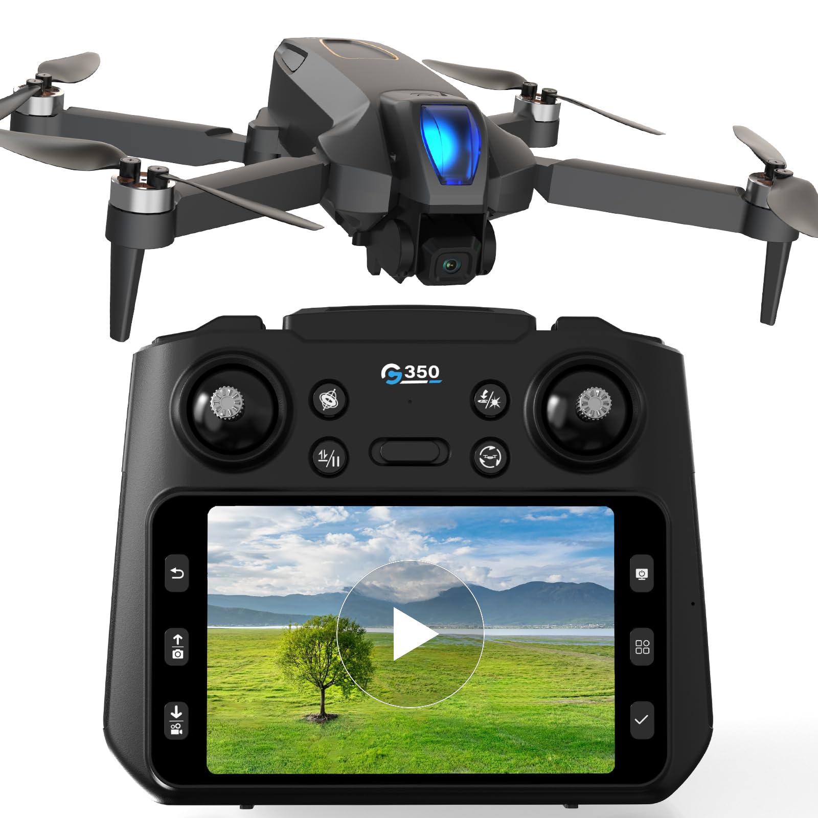 Drone with 1080P Camera 4.5″LCD Screen Remote, FPV RC Drones for Adults