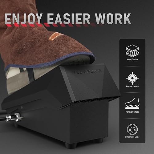 Miniatura 2 de YESWELDER Pedal de soldadura TIG, pedal de control de amplificador, compatible con TIG-200P ACDC TIG-205P YWT-200DC y otras máquinas con control de