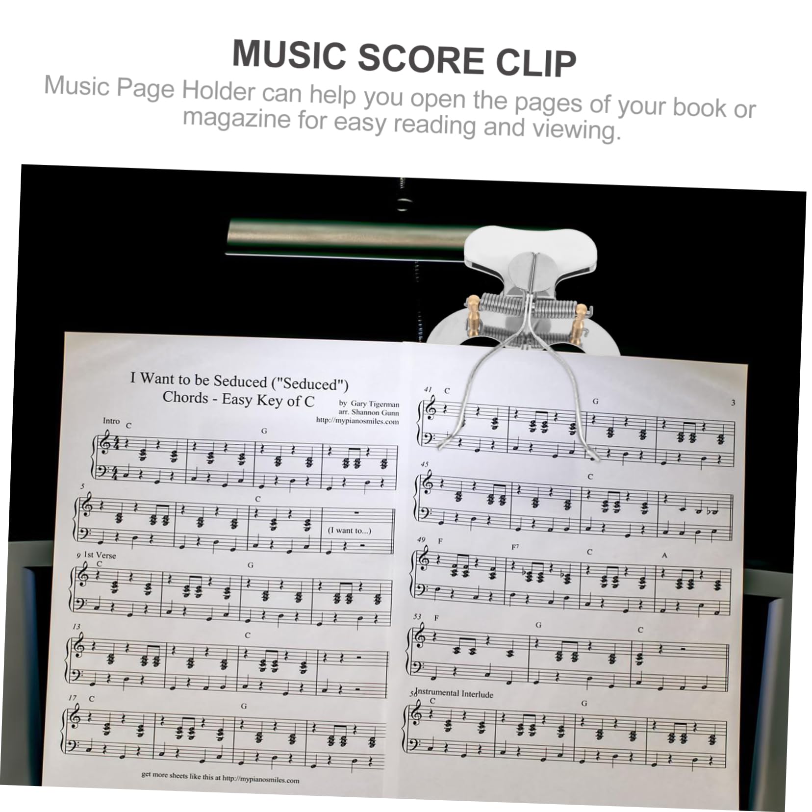 Trombone Lyre Music Holder Clip Music Score Clamp Trombone Supplies Trombone Clips Trombone Music Score Holder Trombone Accessory Music Score Clip Trombone Marching Lyre