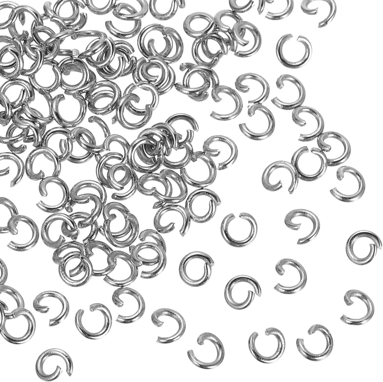 MECCANIXITY Open Jump Rings,2mmx3mm 316 Stainless Steel Split O Jump Rings Connector 0.5mm Thick Jewelry Making Supplies for Bracelet Necklace Pendant DIY,Pack of 120