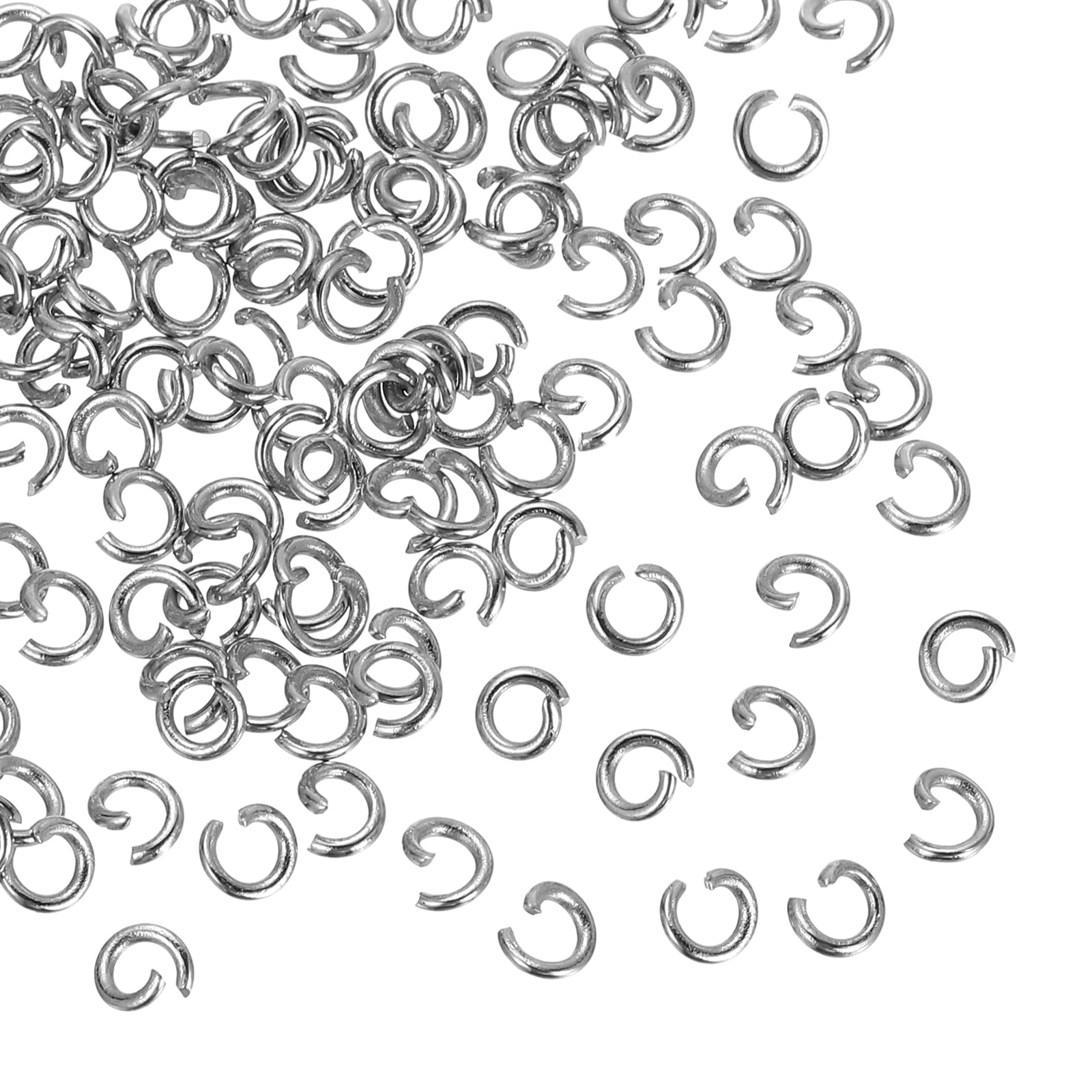 sourcing map Open Jump Rings,2.8mmx4mm 316 Stainless Steel Split O Jump Rings Connector 0.6mm Thick Jewelry Making Supplies for Bracelet Necklace Pendant DIY,Pack of 220